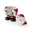 Spode Christmas Tree Black and White Santa 8-Inch Candy Jar with Lid - image 3 of 4