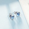 Sterling Silver Blue Butterfly Earrings with crystals from Swarovski - 2 of 4