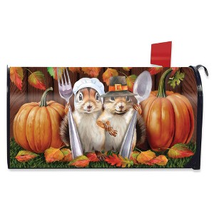 Briarwood Lane Thanksgiving Mailbox Cover  - Standard Size - Thankful Chipmunks For Thanksgiving Mailbox Cover - 1 of 2