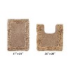 Shaggy Border Collection 2-Piece Bath Rug Set 100% Cotton Tufted Weave Ruffle Border Pattern Bathroom Rug for Machine Washable Bathmat - 2 of 4
