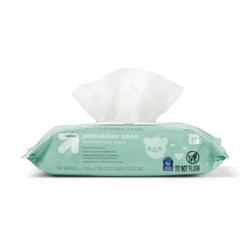 Sensitive Skin Baby Wipes with Moisturizing Lotion - up & up™ (Select Count), 5 of 17