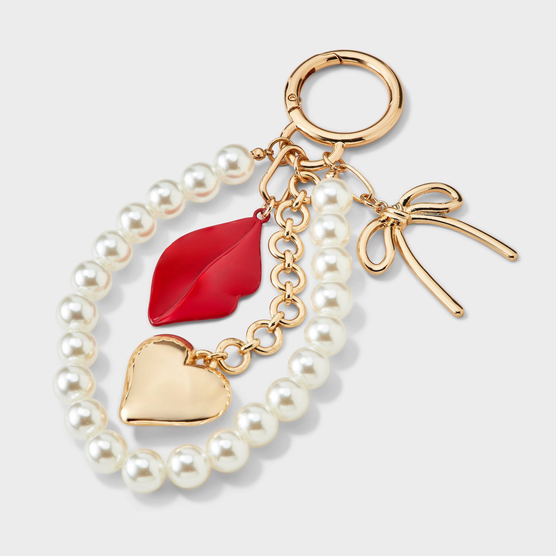 Heart Kiss & Bow Bag Charm - A New Day™