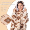Ultra Long Fleece Blanket Hoodie Sweatshirt for Mens Womens, Full Body Warm Fuzzy Cozy Lounging Pullover, Adult Wearable Blanket, Gift - Catalonia - 3 of 4
