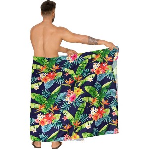 HAPPY BAY Men's Standard Beachwear Summer Sarong Pareo Wrap Han, Floral - 1 of 3