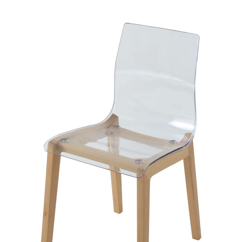 Leisuremod Marsden Modern Plastic Dining Side Chair With Beech Wood Legs, 5 of 11