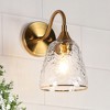 LNC Dolohovstrout 5.9-in 1-Lights Polished Gold and Ripple Glass Modern/Contemporary Bell Wall Lights - 2 of 4