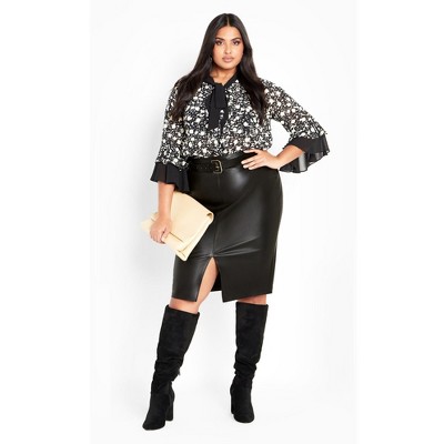 Avenue Valerie Vegan Leather Skirt