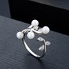 Leaf Simulated Pearl Adjustable Wrap Ring for Women 925 Sterling Silver Ginger Lyne Collection - 3 of 4