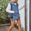 Women's Oversized Denim Vest Sleeveless Denim Jackets Nashville Outfits Oversized Cowgirl Jacket Jean Vest with Side Pocket - 2 of 4