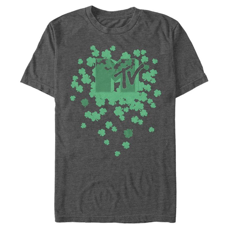 Men's MTV St. Patrick's Day Shamrock Splatter Logo T-Shirt, 1 of 6