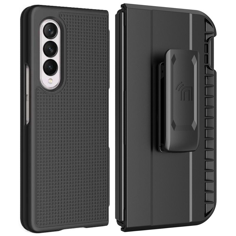 Nakedcellphone Slim Case and Holster Belt Clip with S Pen Holder for Samsung Galaxy Z Fold 3, 1 of 10