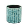 HomeRoots 6" Turquoise Geometric Ceramic Indoor Outdoor Round Pot Planter - 3 of 3