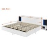 Floating Platform Bed, Bed with LED Headboard Light and Built-in Bedside Nightstands, Modern Particle Board Frame Bed-Baofuwish - 4 of 4
