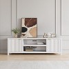 Fluted TV Stand for 80 inch, Modern Entertainment Center with Adjustable Shelves, TV & Media Cabinet 2-Tier Storage for Living Room Bedroom - 2 of 4
