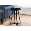 Monarch Specialties Accent Table Side Round End Nightstand Lamp Living Room Bedroom Metal Laminate Black Contemporary Modern - 2 of 4