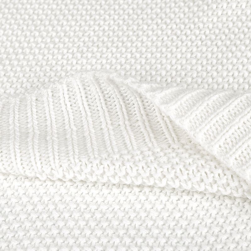 PiccoCasa 100% Cotton Knit Throw Blanket Lightweight Soft Blanket, 4 of 9