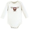 Hudson Baby Unisex Baby Cotton Bodysuit, Pant and Shoe Set, Winter Moose - 3 of 4