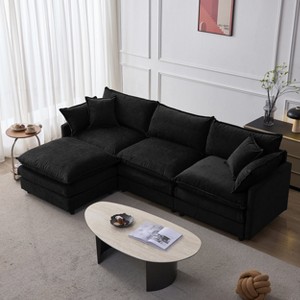 GDFStudio Kingsley Modern 3-Seat Chenille Upholstered L-Shape Modular Sectional Sofa - 1 of 4
