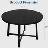 47" Round Industrial Dining Table for 4-6, Rustic Brown Wooden Kitchen Table w/ Metal Frame, 300lb Capacity - 2 of 4