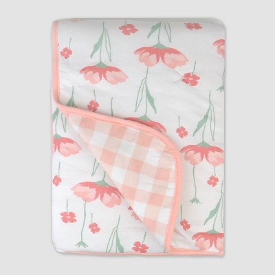 Honest Baby Organic Cotton Lightweight Knit Quilt - Strawberry Pink Floral