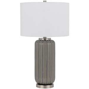 Cal Lighting Rodano ceramic table lamp with hardback drum shade - 1 of 4