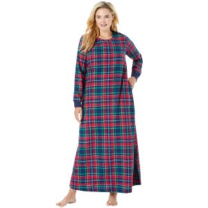 Dreams & Co. Plus Size Cotton Flannel Lounger - 1 of 4