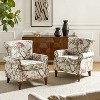 Set of 2 Araceli Traditional Wooden Upholstered Floral Armchair with Wingback and Nailhead Trim| ART OF LIVING DESIGNS - 2 of 4