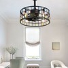 Bella Depot 18" Modern Metal Cage Ceiling Fan 3-Speed Reversible Blades with Remote Control and Light Kit(Bulbs not Included) - 3 of 4