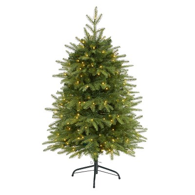 4ft. Fir Look Artificial Christmas Tree with 250 Clear LED Lights and 814 Branches – Compact Holiday X-Mas Tree