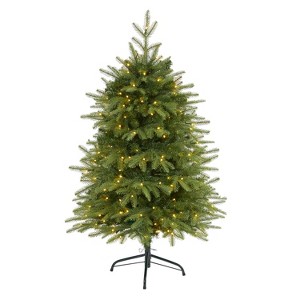4ft. Fir Look Artificial Christmas Tree with 250 Clear LED Lights and 814 Branches – Compact Holiday X-Mas Tree - 1 of 4