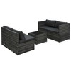 vidaXL Poly Rattan Patio Lounge Set, 5-Piece Set with Cushions, Weather-Resistant and Adjustable for Garden/Patio Use, Gray/Anthracite - 4 of 4