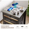 Vlsrka Farmhouse Nightstand with Hidden Storage, Charging Station, Motion Sensor LED, End Table for Bedroom - 4 of 4