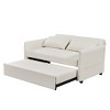 DOMETOUR Leisure Loveseat Sofa for Living Room Bedroom, Convertible Sleeper Sofa Bed with 2 Pillows - 2 of 4