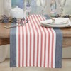 Saro Lifestyle American Flag Red White & Blue Stripe Cotton Table Runner, 16"x72", Blue - 3 of 3