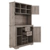 73.8" Tall Kitchen Pantry Storage Cabinet, Coffee Bar Wine Cabinet with Wine Glass Rack, Freestanding Kitchen Hutch Cabinet for Dining Room - 4 of 4