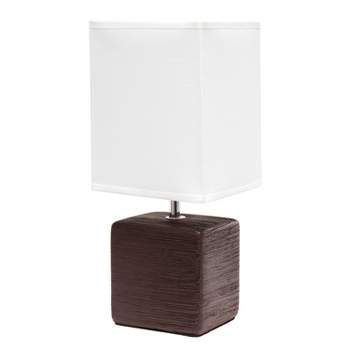Petite Faux Stone Table Lamp with Fabric Shade - Simple Designs