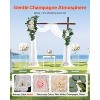 VEVOR Artificial Wedding Arch Flowers Kit,White Wedding Arch Flowers with Drapes Kit (4Pcs) - 2Pcs Floral Arrangement, 2Pcs Sheer Drapes,Multicolored - 3 of 4