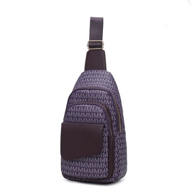 MKF Collection Kace M logo Printed Vegan Leather Women’s Sling Bag by Mia K