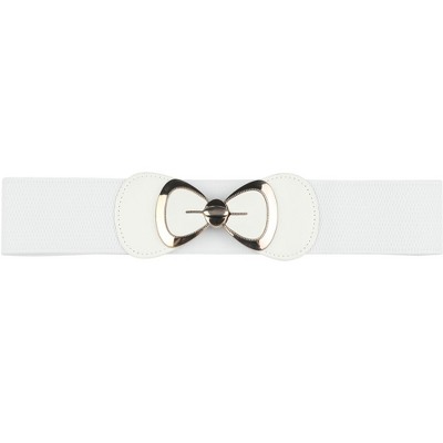 INSPIRE CHIC Women's Bow Buckle Elastic Waist Seal Belts