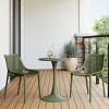 WestinTrends Playa 3-Piece Outdoor Round Metal Dining Table Set And Stackable Resin Patio Dining Side Chairs - 2 of 4