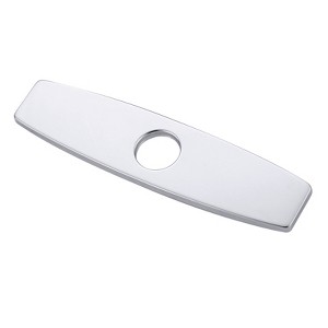 WOWOW 9.6 in. x 2.4 in. x 0.3 in. Stainless Steel Kitchen Sink Faucet Hole Cover Deck Plate in Brushed Nickel - 1 of 4