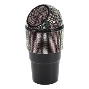 Unique Bargains Car Trash Can Rhinestones Portable Car Cup Holder Trash Bin 1 Pcs - 1 of 4