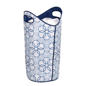 Soft-Sided Laundry Tote, Durable Polyester with Drawstring Mesh Closure, Blue Magic Rings - 1 of 3