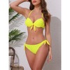 INSPIRE CHIC Women's Knot Twist Halter Double Straps Tie Back Bra Triangle Bottoms Swimwear Bikini Sets 2 Sets - 2 of 4