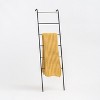 IRIS USA 5 ft. Blanket Ladder with Hanging Hooks, Metal Stylish Quilt Ladder and Towel Drying Rack - image 4 of 4