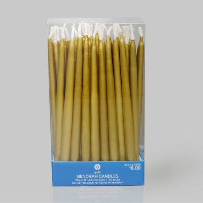 45ct 5.75" Hanukkah Menorah Candles Gold