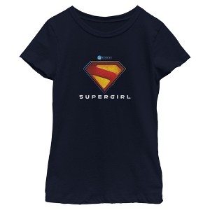 Girls Supergirl New Official Logo T Shirt - 1 of 4