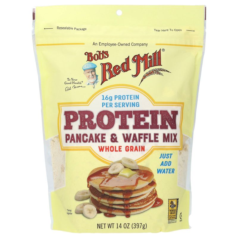 Protein Pancake & Waffle Mix, Whole Grain, 14 oz (397 g), 1 of 3