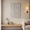 Royal Hampton Carved Wall Art Panel Set of 2 | Handcrafted Ornate Decor | Distressed White Wood, 16x48 - 3 of 4