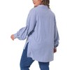 Agnes Orinda Women's Plus Size Button Down Collared Long Sleeve Classic Casual Office Striped Blouse - 4 of 4